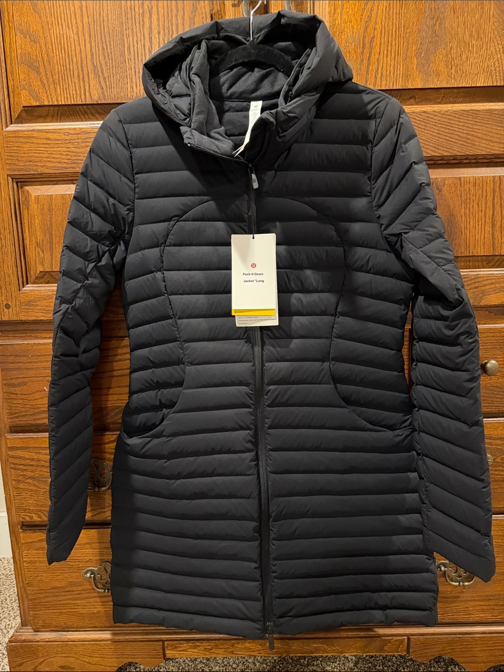Women’s Lulu Black Pack It Down Jacket Long
